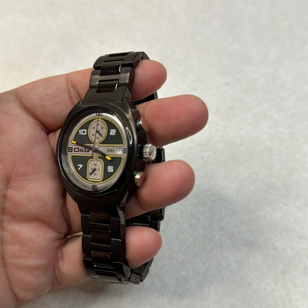 DOLCE & GABBANA D&G NEW MEN’S GUNMETAL SPORTS WATCH - Picture 6 of 12